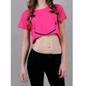 ABBEY DAWN T SHIRT SMILEY CROP TOP
